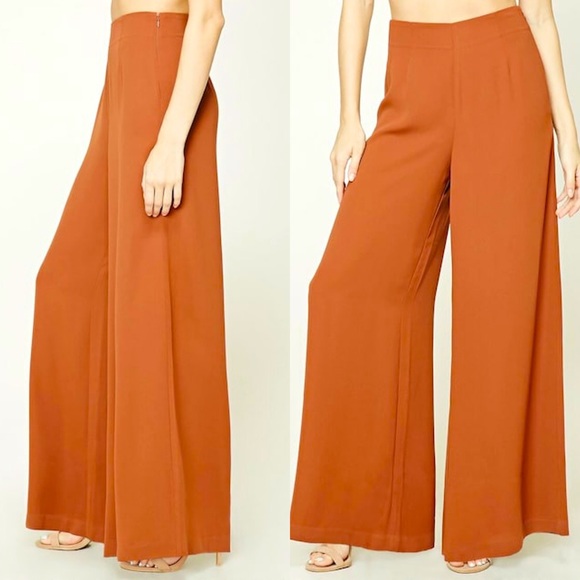 EUC Forever 21 Contemporary Gaucho Pants High Waist  Orange (Women’s Size Small) - Picture 2 of 5